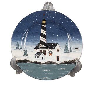 Warren Kimble Sakura 8.5" Home For The Holidays 2001 Lighthouse Salad Plate
